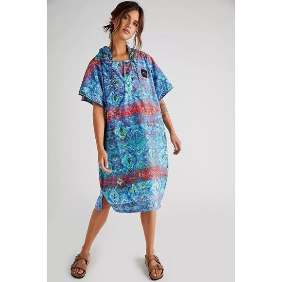 Free People Slowtide Kassia Quick Dry Poncho Size L - Picture 1 of 6